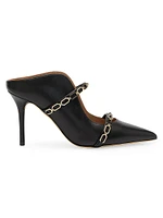 Maureen 85MM Chain Detailed Leather Mules