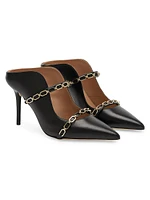 Maureen 85MM Chain Detailed Leather Mules