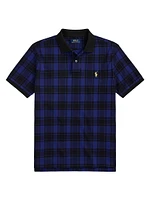 Custom Slim-Fit Plaid Mesh Polo Shirt