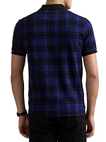 Custom Slim-Fit Plaid Mesh Polo Shirt