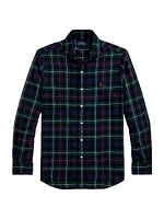 Classic-Fit Plaid Twill Button-Front Shirt