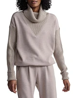Hannah Rib-Knit Cowlneck Sweatshirt