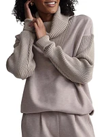 Hannah Rib-Knit Cowlneck Sweatshirt