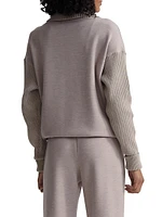 Hannah Rib-Knit Cowlneck Sweatshirt