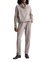 Hannah Rib-Knit Cowlneck Sweatshirt