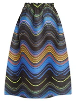 Warp Pleated A-Line Midi-Skirt