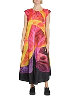 Spectrum Pleated Maxi Dress