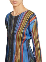 Warp Pleated Long-Sleeve Top