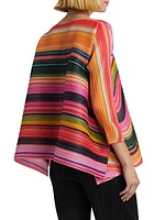 Warp Pleated Striped Top