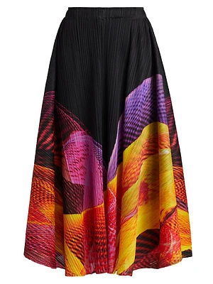 Spectrum Pleated Midi-Skirt