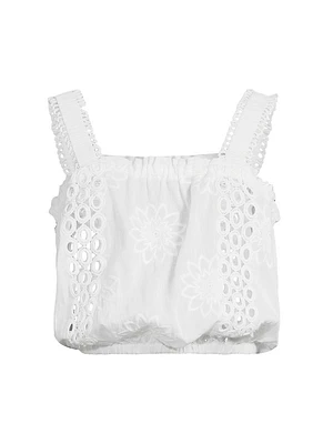 Misha Embroidered Cotton Crop Top