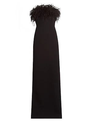 Lisette Feather Strapless Gown