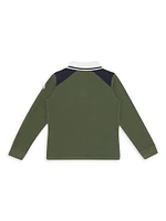 Little Boy's & Knit Collar Long Sleeve Polo Shirt