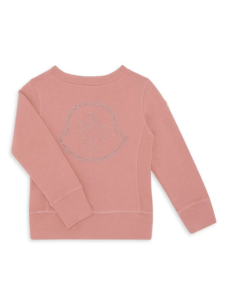 Little Girl's & Studded Moncler Logo Sweatshirt