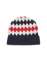 Baby Boy's & Little Jacquard Knit Logo Beanie