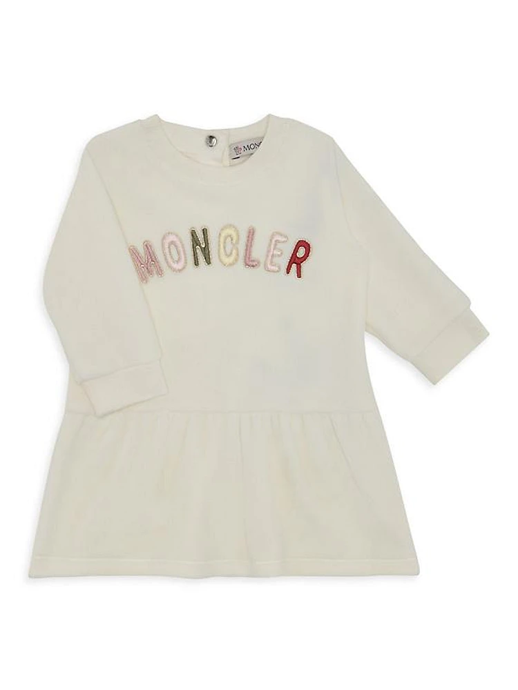 Baby Girl's & Little Girl's Embroidered logo Dress