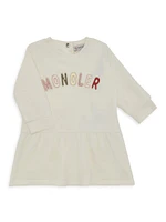 Baby Girl's & Little Embroidered logo Dress