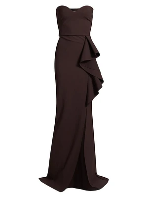 Nary Strapless Ruffle Mermaid Gown
