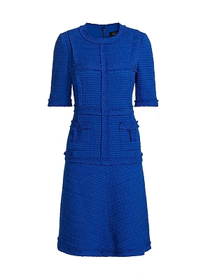 Tweed Geometric Stripe Dress