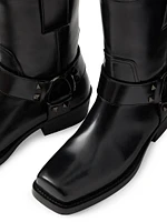 Rockstud 40MM Calfskin Biker Ankle Boots