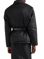 Nylon Down Jacket with Belt