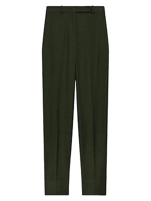 Wool High-Waisted Tapered Pants