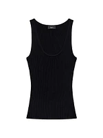 Rib-Knit Scoopneck Tank Top