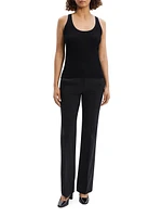Rib-Knit Scoopneck Tank Top