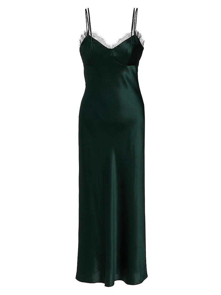 Bixie Stretch Silk Slip Midi-Dress