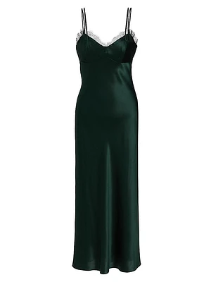 Bixie Stretch Silk Slip Midi-Dress
