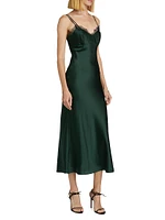 Bixie Stretch Silk Slip Midi-Dress