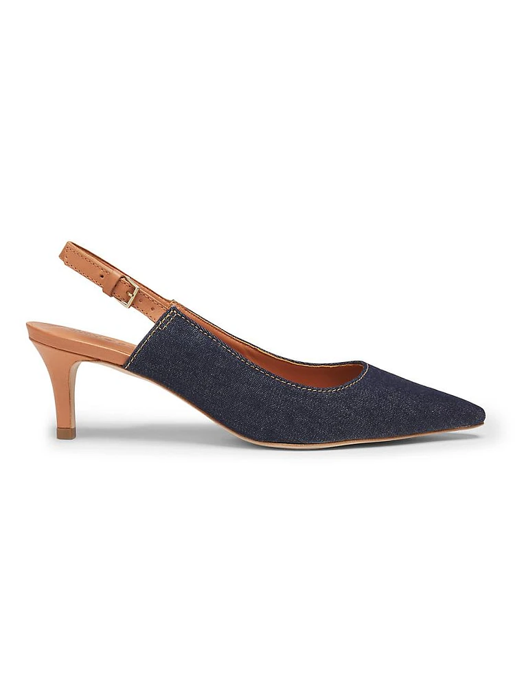 Sylvie 60MM Denim Slingback Pumps