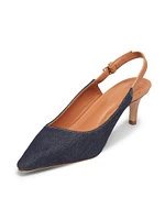 Sylvie 60MM Denim Slingback Pumps