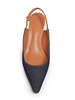 Sylvie 60MM Denim Slingback Pumps
