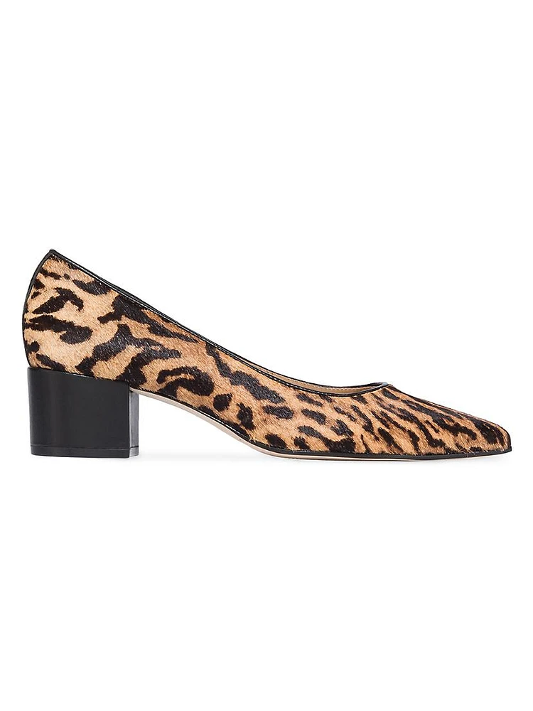 Milie Haircalf Block Heel Pumps