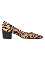 Milie Haircalf Block Heel Pumps