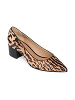 Milie Haircalf Block Heel Pumps