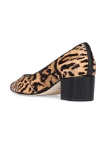 Milie Haircalf Block Heel Pumps