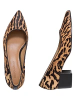 Milie Haircalf Block Heel Pumps