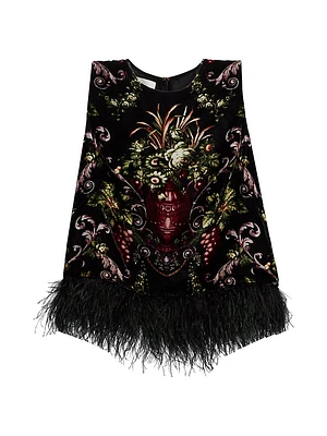 Noah Embellished Floral Velvet Top