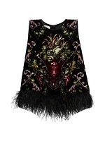 Noah Embellished Floral Velvet Top