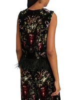 Noah Embellished Floral Velvet Top