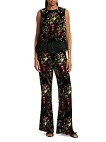 Noah Embellished Floral Velvet Top