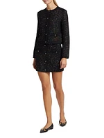 Sequin Textured Button-Front Cardigan Jacket