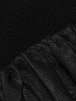 Rib-Knit Flutter-Sleeve Top