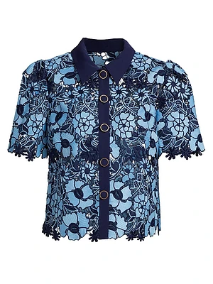 Addison Lace Button-Front Shirt