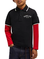 Little Boy's & Logo Short Sleeve Polo Shirt