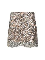Kristina Floral Sequined Miniskirt