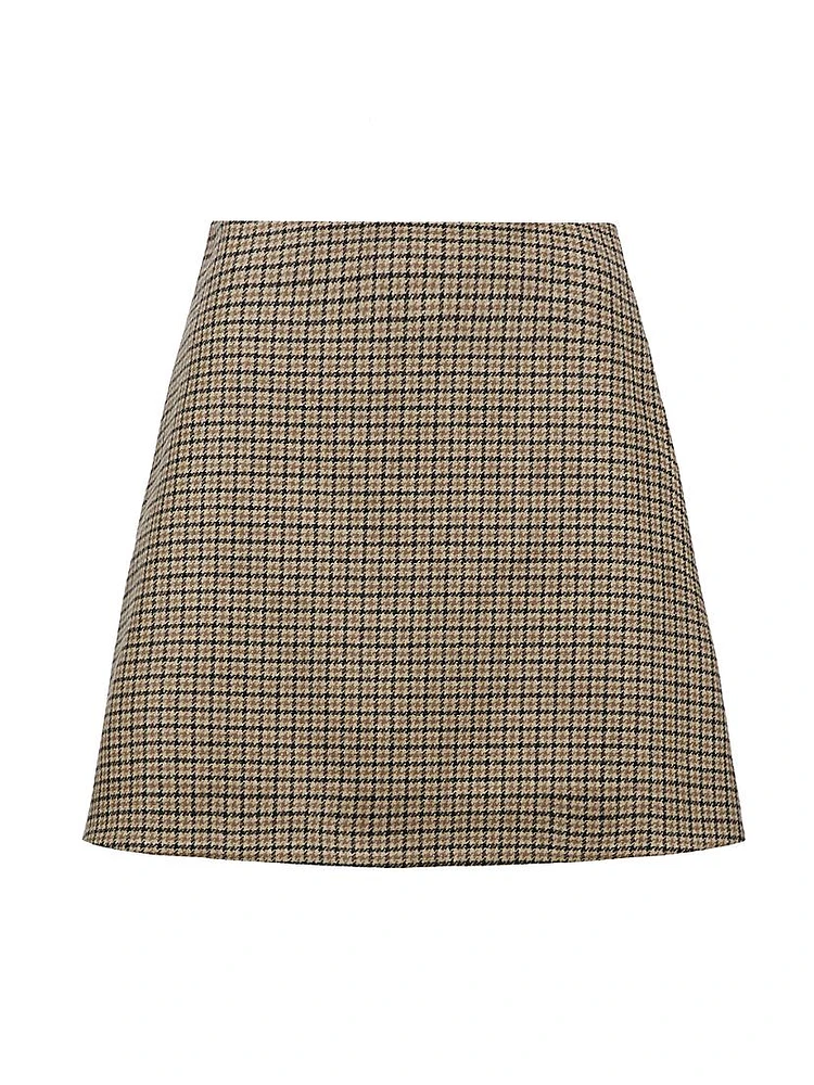 Chequered Wool Mini Skirt