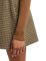 Chequered Wool Mini Skirt